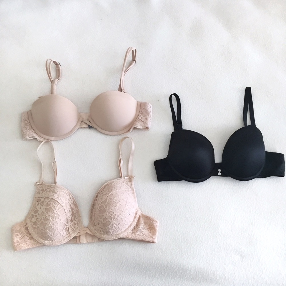 3 Aerie Bras (2 lightly lined + 1 pushup)